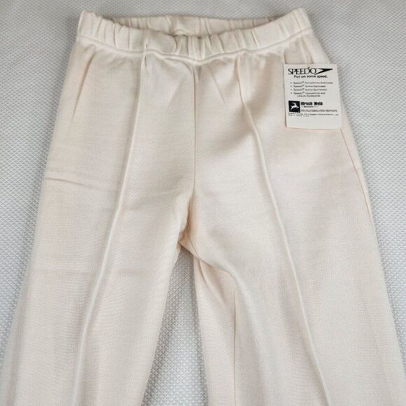 Vintage 80s Speedo Joggers Sweat Pants Ivory Mens S NEW Deadstock Straight Leg - Picture 7 of 7